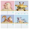 Wall Stickers 3D Cute Animal Switch Decorative Sticker Home Accessories For Kitchen Decal Kids Girl Living Bedroom Room Modern Decoration