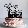 Festive Supplies Custom Your Name Wedding Cake Topper Birds On Tree Pattern Butterfly As Gift Personalized Simple Decoration For Anniversary