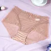 Nya spetsar sexiga trosor i midvist transparent bekväm bomullsbottned Crotch Breattable Elastic Buttock Lift Kvinnors underkläder