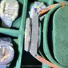 0XNE 50C3 Iced Out Diamond voor mannen Hiphop Moissanite sieraden datum handgemaakt mechanisch lederen horloge