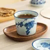 Tazze Tazza da tè giapponese con coperchio Tazza da acqua piccola dipinta a mano intorno al set da cucina
