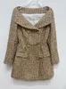 Casual Jurken Vrouwen Sexy Off-Shoulder Tweed Mini-jurk Gouden Knopen Lange Mouw 2023 Herfst Elegante Vrouwelijke A-lijn korte Gewaden