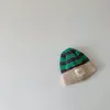 CAPS HATS Fashion Randig Kids Knit Hat Boys Beanie Cap Girls Bonnet With Label Korean Style Winter Autumn Spädbarn Baby Accessories 231027