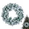 Juldekorationer Julkrans Holiday Decoration Artificial White Snowy Wreath Decor Party Supplies For Fra Door Hushållens tillbehör 231027