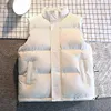 Men s jackor Autumn Winter White Vest Jacket Men mode ärmlös fast färg varma västar tjocka svarta västkläder 231027