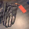 Gants en cuir noir pour hommes, mitaines en cachemire, de luxe, de styliste, pour l'extérieur, coupe-vent, vacances, Ski, en peau de mouton, automne et hiver