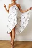 Kvinnors badkläder 2023 Utrikeshandelstryck Sexig strandkjol One-Piece Sling Dress Female
