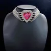 Choker Najnowsza moda wyolbrzymi wiele rzędów czerwonego kochanego naszyjnika dla kobiet lśniących biżuterię ślubną imprezową