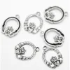 Hela 100 st antika silvertoner rhinestone claddagh ring charm hänge 25x18mm smyckesfynd som gör DIY hela j0506305n