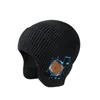 Rüzgar geçirmez için kulaklık ile Bluetooth uyumlu Beanie Şapka Kış Kapağı Jogging Beralar