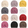 Acessórios de cabelo bonito bebê meninas turbante chapéu com bowknot decoração macio gorro boné quente headwear moda headband bonnet para nascidos