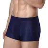 Cuecas 4 peças/lote fibra de bambu boxer shorts respirável roupa interior malha meados de cintura juventude boxers