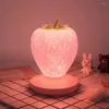 Night Lights LED Strawberry Light Portable Touch Control Replacement USB Interface Girls Bedroom Lamp Lighting Tool Red