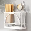 Rangement de cuisine métallique ménage Non perforé couverts Tube organisateur mural comptoir accessoires cuillère égouttoir Cage