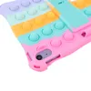 Kids Shockproof Soft Case For iPad 10th Gen 10.9 inch Kickstand Tablet Cover Anti-stress Push Bubble Silicone Cases with Shoulder Strap Stylus Pen Holder