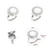 Cluster-Ringe 1PC 316L Edelstahl Ring 20mm Runde Medaillon schwimmende magnetische Glas Modeschmuck