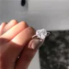 Vecalon Klassischer herzförmiger Ring 925 Sterling Silber Diamant Cz Verlobung Ehering Ringe für Frauen Fingerschmuck Geschenk239o