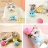 Lot de 3 boules de gazouillis en peluche moelleuses pour chaton d'intérieur, jouets interactifs pour chat, balles d'herbe à chat SilvervineL231027