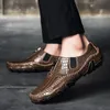 Klänningskor handgjorda läder män casual varumärke mens loafers moccasins mode andas slip på körneakers stor storlek 3847 231026