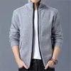 Suéter masculino de lã cardigã de tricô suéter completo zip jaquetas outono inverno outwear na moda casual plus size 4xl suéteres casaco masculino 231027