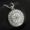 Anhänger Halsketten Vintage Wikinger Baum des Lebens Keltischer Kompass Charm Herren Halskette Mode Hip Hop Schmuck Accessoires Party Geschenk Großhandel