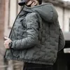 Parkas masculinas para baixo inverno na moda algodão acolchoado casacos jaqueta masculina ao ar livre casaco com capuz casual blusão grosso quente 231026