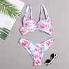 Damen-Badebekleidung, zweiteilig, prägnant, Sommer-Bikini, sexy Damen-Badeanzug, Badebekleidung, Tankinis-Set, Türkisblau