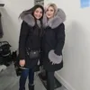 Frauen Unten Parkas MaoMaoKong Natürliche Echt Pelz Jacke Mit Kapuze Schwarz Wasserdicht Frau Winter Warme Mantel Luxus Weibliche Kleidung 231026