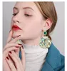 Boucles d'oreilles pendantes mode européenne et américaine grande femme ronde Vintage coquille d'ormeau accessoires d'oreille pour femmes grande taille petit