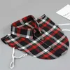 Bow Ties Plaid Fake Collar Shirt Women And Men Size 38 to 44 Dachable Collar Half Shirt Women Men False Collar Tie White Lapel Faux Col 231027