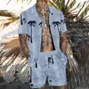 Chemises décontractées pour hommes Costumes de chemise Été Camp hawaïen Aloha Cocotier Turndown Vêtements Vêtements Mode