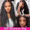 Synthetische Perücken Mstoxic Deep Wave Frontal Wig 13x4 13x6 HD Transparent Curly Lace Front Human Hair Glueless Ready To Wear And Go 231027