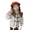 Vestes filles manteau vêtements d'extérieur couleur unie pour motif Floral veste pour enfants Style décontracté enfants vêtements fille