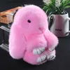 Animali di peluche ripieni Soffice vera pelliccia di coniglio Pompon Coniglietto Portachiavi Donne Ragazze carine Pompon Coniglio Portachiavi sulla borsa Trinket Gioielli Capodanno giocattolo GiftL231027