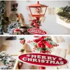 Julekorationer Musik Street Light Decorative Metal Emitting Ornament Xmas Farmhouse Electric Snow Party Supplies Outdoor 231027