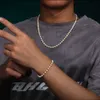 Nuovi gioielli Hip Hop Rapper in argento sterling Vvs Moissanite con diamanti ghiacciati Collana a catena a maglie con perline per uomo