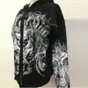 Men's Hoodies Couple Harajuku Zip Up Hoodie Spring And Autumn Mens Fashion Letter Skull Cross Print Anime Clothes Sweatshirts