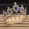 Luksusowy królewski król Wedding Crown Tiary i korony królowa włosy biżuteria kryształ diadem homeddress headdress akcesorie konkurs t274i