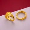 Wedding Rings Real 100% Pure Adjustable 999 Gold Color Couple Twist Ring for Lover Accessories Fine Jewelry Oro 999 Better Couple Rings Gift 231027