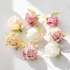 Flores decorativas 10pcs Bulk Silk Tea Buds Artificial Rosas Cabeça para Acessórios de Arco de Casamento Buquê de Noiva Casa Grinaldas de Natal Decoração