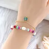 Strand Fashion Colorful Pearl Bracelets DIY Women's Love Glass Natural Rubber Beaded Bracelet Birthday Party Jewelry Gift