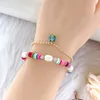 Strand Fashion Colorful Pearl Armband Diy Women's Love Glass Natural Rubber Beded Armband Födelsedagsfest smycken gåva