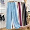 Women's Pants ZCSMLL Vertical Suit Wide Leg Summer Loose High-grade Sense Chiffon Floor Smoke Pipe Straight Casual