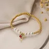 Braccialetti con ciondoli Mafisar 2023 Moda 5 colori Cristallo CZ Zircone Uccello per le donne Bracciale a catena con perline dorate regolabile