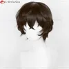 Catsuit Costumes High Quality Scalp 30cm Brown Dazai Osamu Bungo Stray Dogs Heat Resistant Hair Cosplay Anime Wigs + Wig Cap