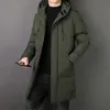 Men's Down Parkas Fashion Male Winter Thick Casual Jacket Overcoat Hat Warm Long Windbreaker Classic Windproof Business Hombre 231026