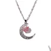 Naszyjniki wiszące naturalny kryształ Reiki Stone retro księżyc Naszyjnik geometryczny wiara uzdrawianie kwarc łańcuch biżuterii Prezenty dla upuszczenia de dhkzh