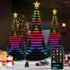 Strings 2.1M Smart APP Kerstboomlicht Bluetooth DIY Tekstafbeeldingen LED RGB Fairy Watervalslinger