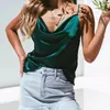 Débardeurs pour femmes Femme Sexy Club Halter Top Soie Satin Cami Tops Solide Élégant Camis Été Dos Nu Gilet Mode Strappy Camisole