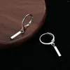 Hoop Earrings Fashion Design Minimalist Drop Rectangle Bar Hanging Earring Pendant Ear Clip Geometric Men Jewelry